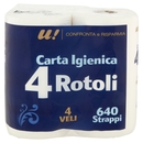 4 Rotoli Carta Igienica 4 Veli U! Confronta e Risparmia